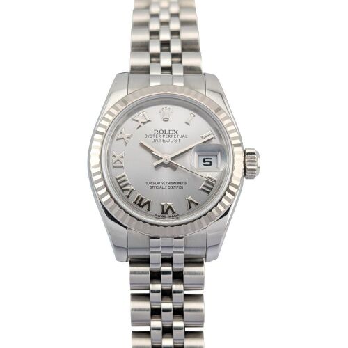 Rolex 179174 Lady-Datejust Silver Roman Dial Box & Papers