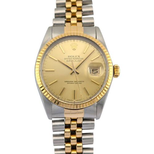Rolex 16013 Datejust 36 Two Tone Champagne Dial