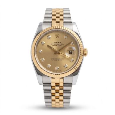 Rolex Datejust 36 Champagne Diamond Dial 116233
