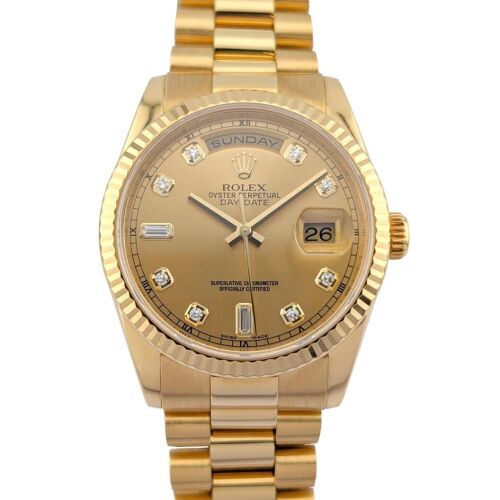 Rolex 118238 Day-Date President 18k Yellow Gold Diamond Dial Box & COA