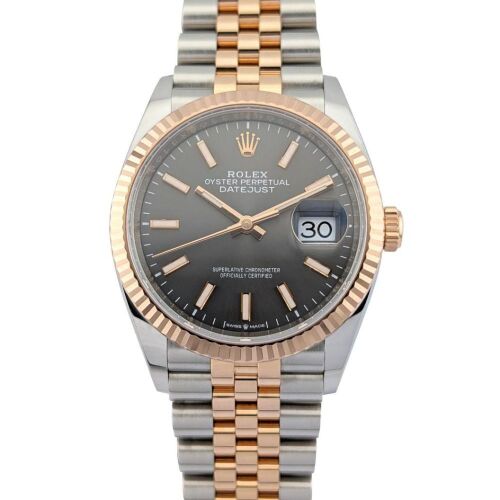 Rolex 126231 Datejust 36 Two Tone Everose Gold Slate Dial Box & Papers