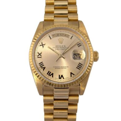 Rolex 18038 Day-Date President 18k Yellow Gold Roman Dial 36mm
