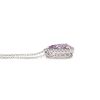 "Wholesaler Closing Down Must Be Sold" 14K White Gold, Kunzite and Diamond, Halo Pendant Necklace - 4