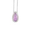 "Wholesaler Closing Down Must Be Sold" 14K White Gold, Kunzite and Diamond, Halo Pendant Necklace - 5