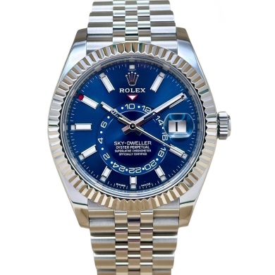 Rolex Sky-Dweller Sunburst Blue Jubilee Ref 326934 EXCELLENT!!