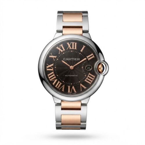 Cartier Ballon Bleu 42 Steel Rose Gold Chocolate Dial 3001
