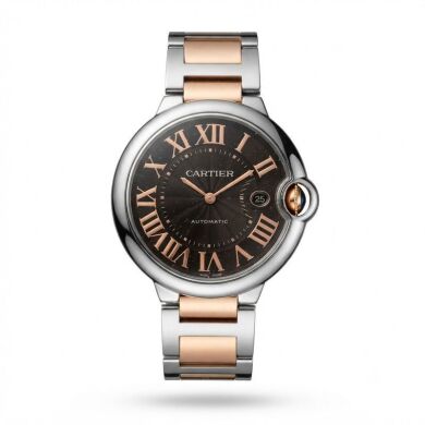 Cartier Ballon Bleu 42 Steel Rose Gold Chocolate Dial 3001