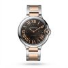 Cartier Ballon Bleu 42 Steel Rose Gold Chocolate Dial 3001