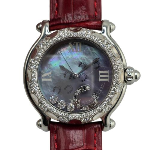 Chopard Happy Sport Horseshoe Diamond Set Mother of Pearl