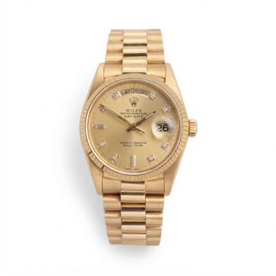 Rolex Day-Date 36 Champagne Diamond Dial 18038 BOX PAPERS!