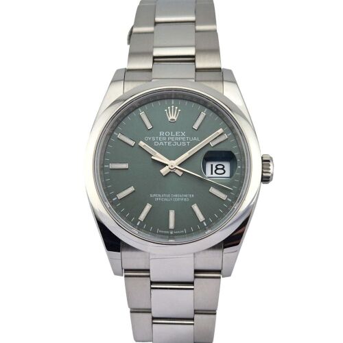 Rolex 126200 Datejust 36 Mint Green 36mm 2022 Box & Papers