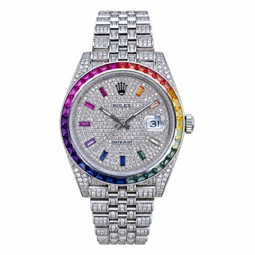 Rolex Datejust 41 Jubilee Custom Diamond Set Rainbow