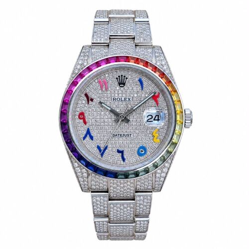 Rolex Datejust 41 Oyster Custom Diamond Set Rainbow