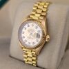 Rolex 69278 Lady-Datejust 18k Gold Bark President Champagne Diamond Dial - 4