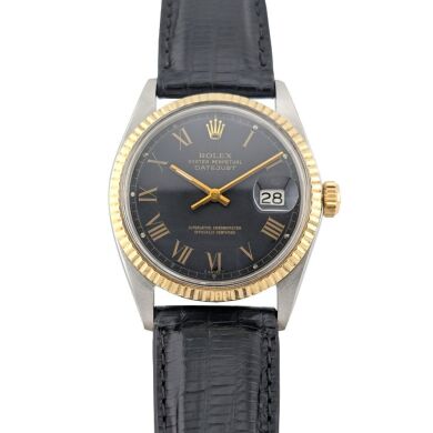 Rolex 1601 Vintage Datejust 36 Two Tone Black Buckley Dial