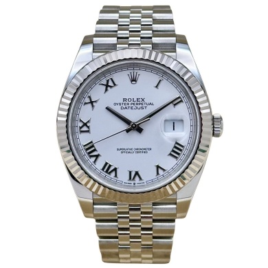 Rolex Datejust 41 White Romans 18K White Gold Ref 126334 2021