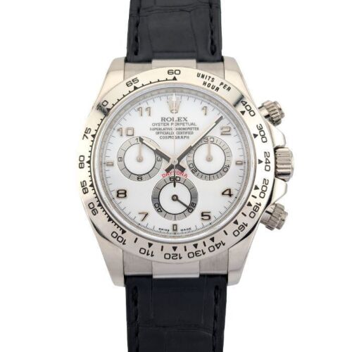 Rolex 116519 Cosmograph Daytona 18k White Gold White Dial 40mm
