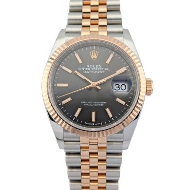 Rolex 126231 Datejust Two Tone Everose Gold Slate Dial Box & Papers