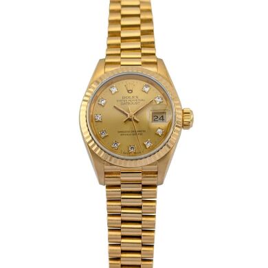 Rolex 69178G Lady-Datejust 18k Yellow Gold Diamond Dial
