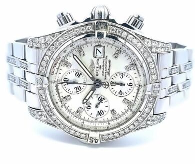 Breitling Chronomat Evolution, 44mm Diamond Bazel, iced case and bracelet