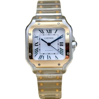 Cartier Santos Medium White Romans 18K Yellow Gold Ref WSSA0016 2026 BRAND NEW!!