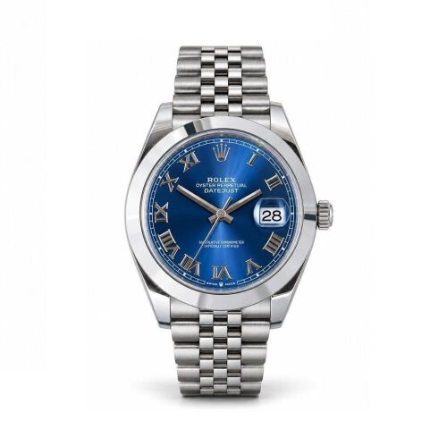 Rolex Datejust 41 126300 Sought After Jubilee! Blue Azzurro Roman Dial!