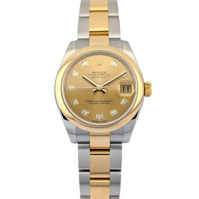 Rolex 178243 Datejust Two Tone Champagne Diamond Dial 31mm Box & Papers
