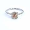 18k White Gold ring with Round Brilliant Pink Diamond & 47 Stones - 2