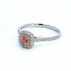 18k White Gold ring with Round Brilliant Pink Diamond & 47 Stones - 3