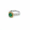 18k white gold Emerald and Diamond Ring Round Brilliant - 3