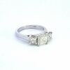 18k White Gold GIA Certified Three Asscher Diamond Ring - 4