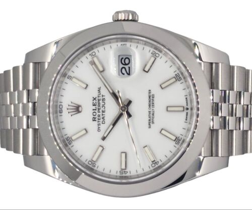 Rolex Datejust White Baton Jubilee 41mm 2023 Box & Papers