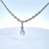 "Retailer Liquidation Brand New" 18k white Gold Diamond Necklace with 51 Stones - 3