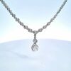 "Retailer Liquidation Brand New" 18k white Gold Diamond Necklace with 51 Stones - 5