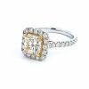 18k Gold Square Radiant Ring With VVS & VS Diamonds - 3