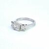 18k White Gold GIA Certified Three Asscher Diamond Ring - 5