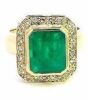 Emerald and Diamond ring 18k gold total of 27 Stones - 6