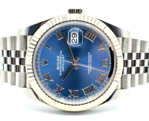 Rolex Datejust 41mm Azzuro Blue Dial 2020 Box and Papers