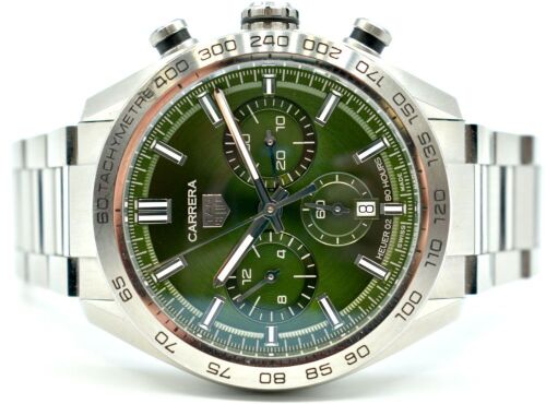 TAG Heuer Carrera 02 44mm Chronograph Automatic Green Dial 2021 Box and Papers