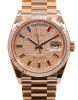 Rolex Day-Date 36mm, Diamond-Paved Rainbow Baguette Dial 18k Everose Gold President Bracelet 2021 - 2