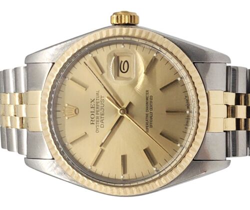 Rolex Datejust Two Tone 36mm 1981 6.5M Box & Rolex Service Papers