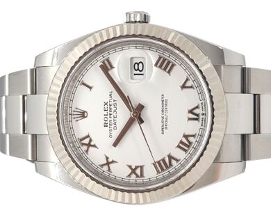 Rolex 126334 Datejust 41 White Roman 41mm 2020 Box & Papers