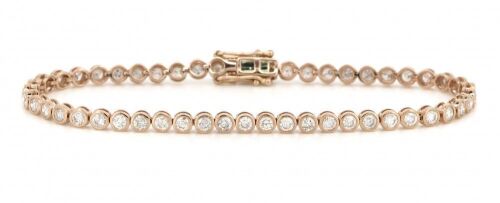 "Wholesaler Closing Down Must Be Sold" 14K Rose Gold, 3.50ct TDW Diamond, Tennis Bracelet