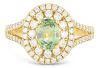 Retailer Liquidation with Valuation of $8,550 18k yellow gold ring set with a 1.07ct natural green sapphire & 0.73cts of F/VS diamonds