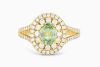 Retailer Liquidation with Valuation of $8,550 18k yellow gold ring set with a 1.07ct natural green sapphire & 0.73cts of F/VS diamonds - 2