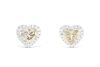 Retailer Liquidation with Valuation of $27,150 18k white gold ear studs each set with a 1ct champagne heart cut diamond surrounded by white diamonds