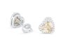 Retailer Liquidation with Valuation of $27,150 18k white gold ear studs each set with a 1ct champagne heart cut diamond surrounded by white diamonds - 2