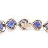 "Wholesaler Closing Down Must Be Sold" 14K Rose Gold, Tanzanite and Diamond, Halo Bracelet - 7