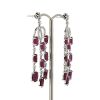 "Wholesaler Closing Down Must Be Sold" 14K White Gold, Ruby and Diamond, Chandelier Style Earrings - 2