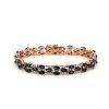 "Wholesaler Closing Down Must Be Sold" 14K Rose Gold, Blue Sapphire and Diamond, Decorative Triple Line Bracelet - 2